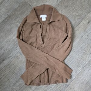 House of Harlow Tan Long Sleeve Sweater